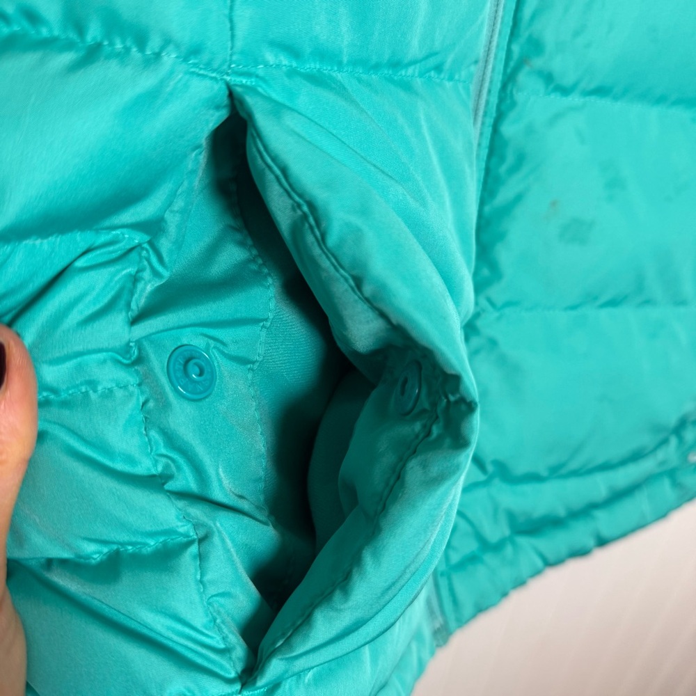 Lands’ End Teal Puffer High Neck Coat Women’s Size Medium - Picture 3 of 14